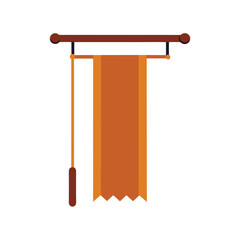 Wooden Rod with Hanging Curtain Mockup Minimal Design  