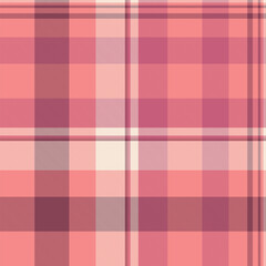 Heritage fabric tartan seamless, plank vector check textile. Ornament background texture plaid pattern in red and antique white colors.