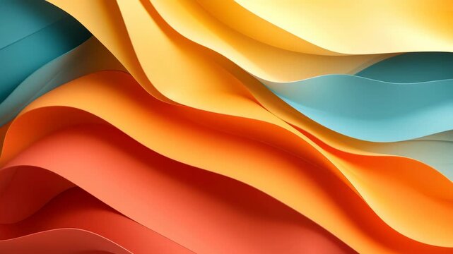 Vibrant abstract waves in warm hues, captured from a top-down angle. Perfect for dynamic video backgrounds or creative design projects. Live desktop wallpaper.
