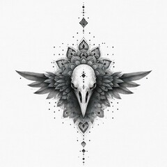 Abstract bird skull design