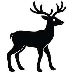 reindeer silhouette vector icon