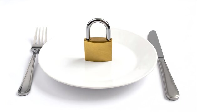 Padlock on a plate