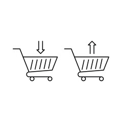shopping cart icon buy shop vector design concept line style