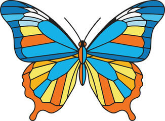 A striking pixel art depiction of a butterfly is presented 
