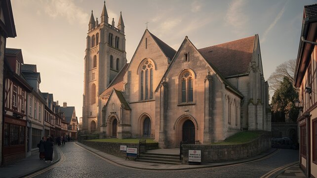 A stunning architectural of a church with elegant details.