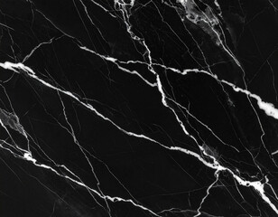Dramatic Black Marble Texture with White Veins, High Contrast, Elegant Surface.