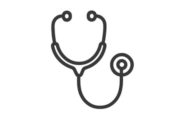 Stethoscope line icon. Medical equipment for doctor, nurse. Health care symbol for hospital, clinic. Vector for cardiology, diagnosis, patient checkup. Medicine instrument graphic.