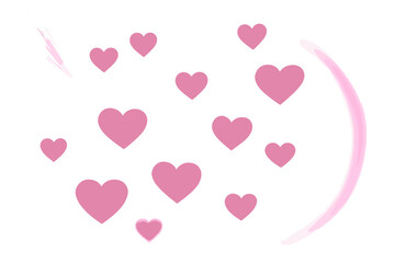 Vector abstract pink refraction glow and heart bokeh effect. Romantic crystal light leak flare reflection. Transparent Valentine's day background for love or wedding themes.