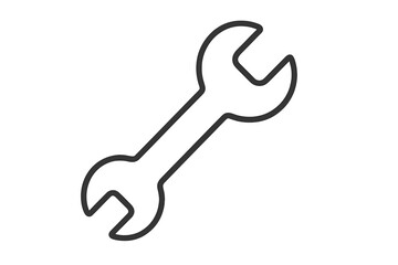 Wrench line icon for repair service and maintenance. Spanner tool pictogram for web design and apps. Editable stroke vector illustration for mechanic and engineering concepts.