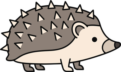 A charming illustration of a hedgehog rendered in a pixel art style.