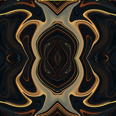 Golden abstract symmetry with fluid marble design, glowing patterns, and dark contrast creating a futuristic and elegant art texture. Golden, Abstract, Symmetry, Marble, Texture