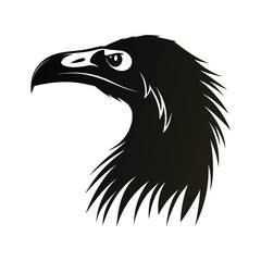 Giant flightless bird head silhouette for advertising