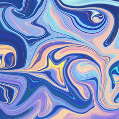 Vibrant abstract swirl in blue, pastel, and peach tones, flowing like liquid marble texture. Perfect background for design, art, and creative projects. Golden keywords: abstract, swirl, vibrant, paste