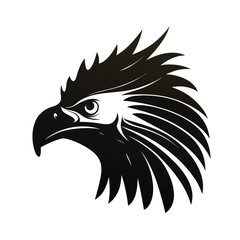 Bold harpy eagle head silhouette with crest
