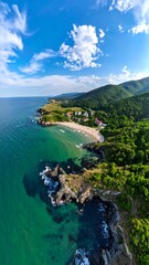 Obraz premium Coastal landscape, aerial view