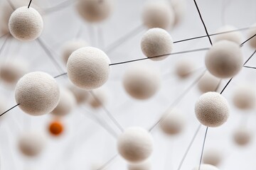 Network connection spheres, abstract, white background, outlier