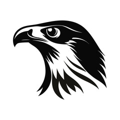 Silhouette profile of a raptor bird head for banners and advertisements