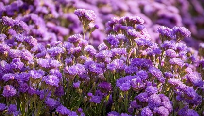 Lots Of Purple Statice Flowers Limonium Floral Background