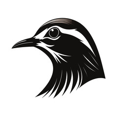 Sandpiper head silhouette with small beak for banners