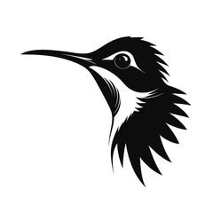Ruby throated hummingbird head silhouette for banners and advertisements © Mother Of Mahofuj