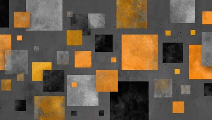 Abstract graphic with squares of various sizes and muted colors