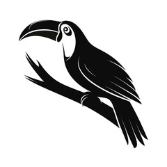 Vibrant tropical bird perched on a lush branch