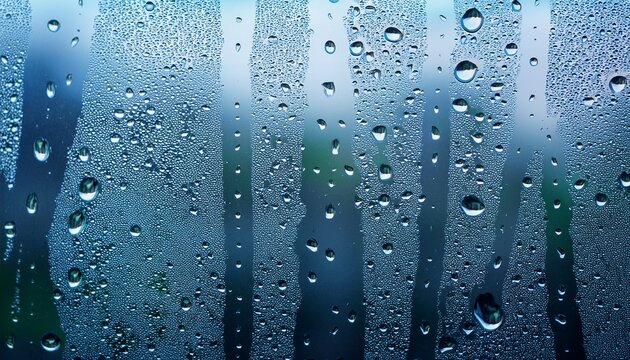 Raindrops On Window Glass Close Up Background