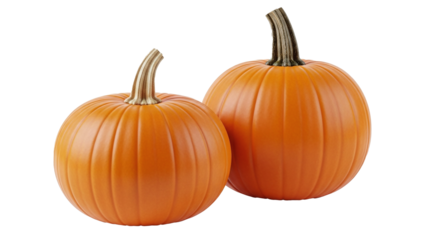 Two Pumpkins Together, isolated on transparent background