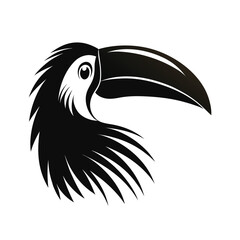 Obraz premium Toucan head silhouette large beak profile graphic design