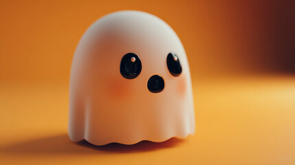 A white ghost with a black mouth
