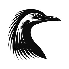 Elegant african goose head profile silhouette for advertising