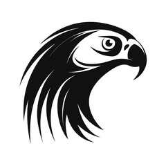 African grey parrot head profile silhouette for banners