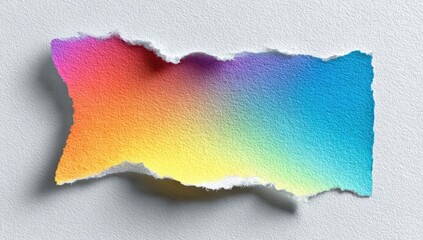 Obraz premium Ripped paper with a vibrant rainbow gradient