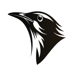 Blue jay head silhouette profile with detailed beak