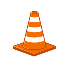 An orange traffic cone, a symbol of road safety, stands against a clear backdrop. The cone's bold stripes create a visual emphasis