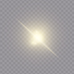 Realistic shine and glow effect isolated on transparent background. Sparkles and explosion effects. Stars and light beams. Sun beam. Vector illustration
