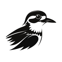 Sandpiper silhouette walking on a shoreline