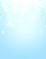 Light blue background with sparkling white particles