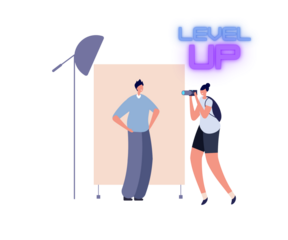 level up shooting of a man 