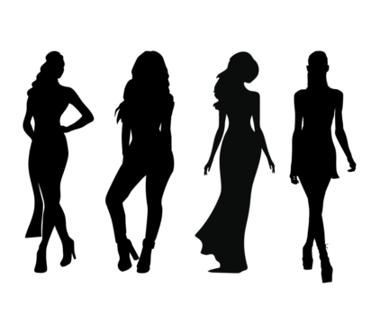 silhouettes of women