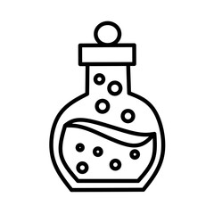 Minimalist Outline Erlenmeyer Flask Science Lab Chemistry Experiment Icon