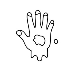 Obraz premium Simple Outline Infected Hand Drawn Illustration Health and Medical Icon