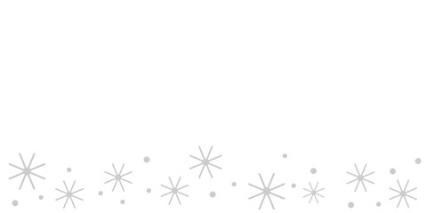 Silver grey snowflakes on white background. Christmas background with snowflakes.