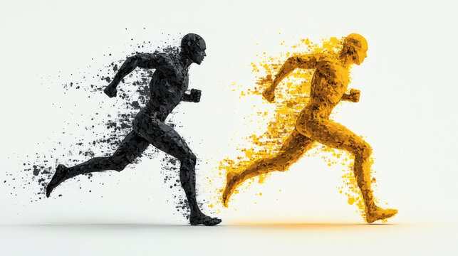 Abstract running figures