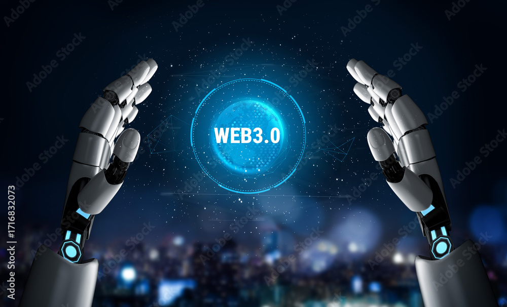 Poster the global impact of ai on the web 3.0 next generation internet. a concept of a worldwide decentrali