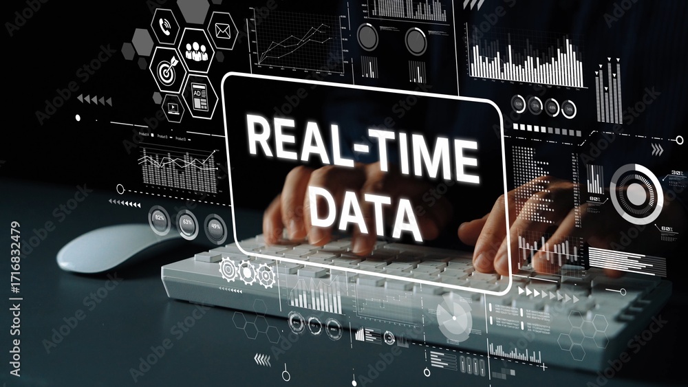 Poster real-time data analysis technology for business insights and decision making in modern digital envir