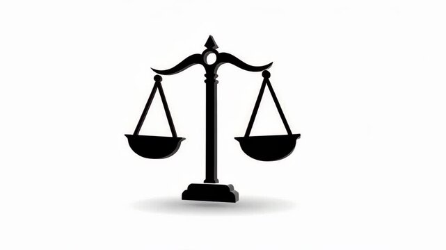 Justice Scale Silhouette: A minimalist depiction of a justice scale, symbolizing fairness, balance, and the principles of law and order. A timeless icon representing the ethical foundation.
