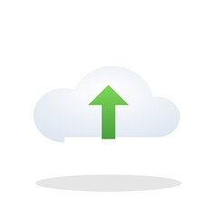 Upload realistic cloud arrow vector icon for transfer