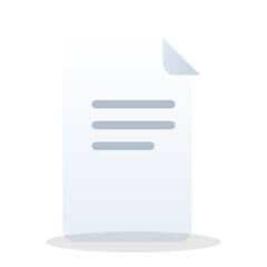 File document realistic white page vector icon