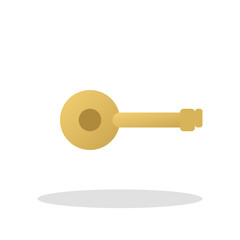 Key realistic golden access security vector icon